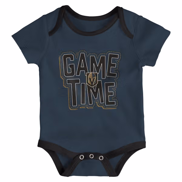 Vegas Golden Knights Game Time NHL Baby Bodysuit Set (3-Piece) view 3
