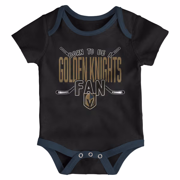 Vegas Golden Knights Game Time NHL Baby Bodysuit Set (3-Piece) view 2
