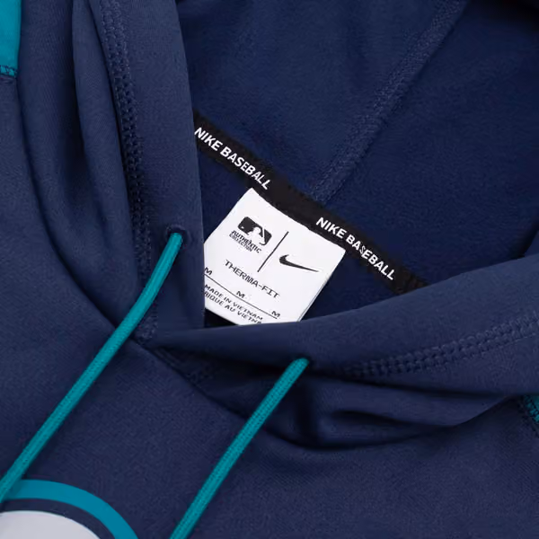 Seattle Mariners 2025 MLB Authentic Performance Therma Hoodie Navy view 4