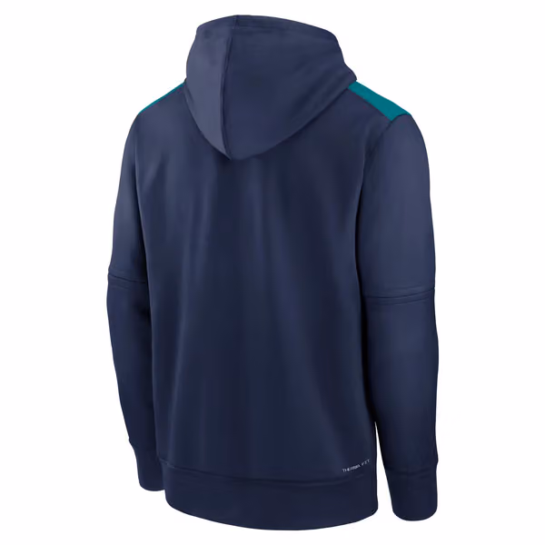 Seattle Mariners 2025 MLB Authentic Performance Therma Hoodie Navy view 2