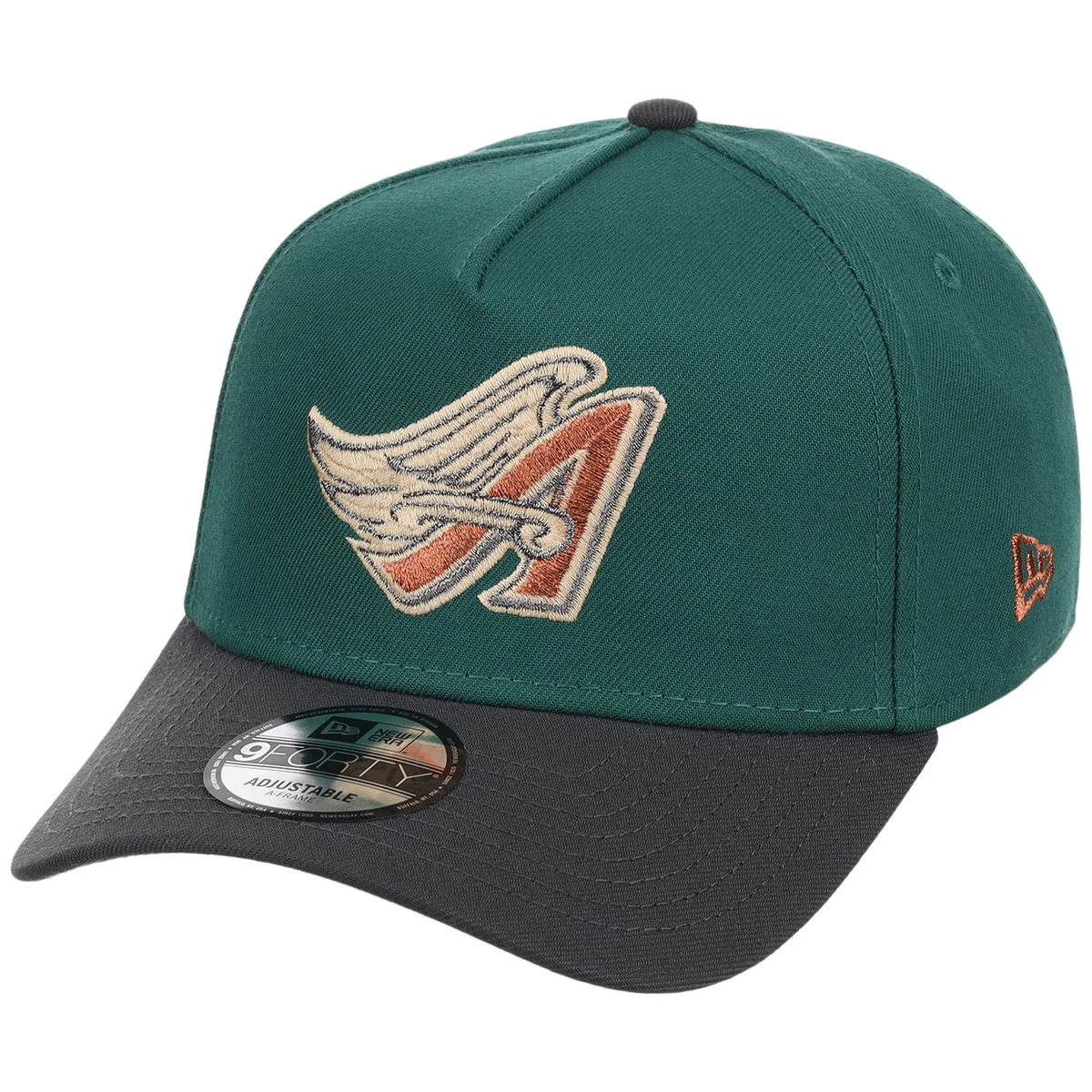 Anaheim Angels MLB Emerald Graphite New Era 9FORTY detail view