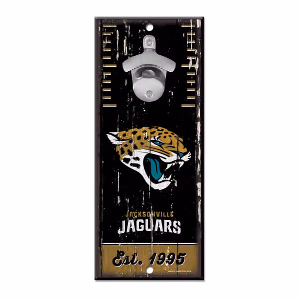 Jacksonville Jaguars WinCraft NFL Bottle Opener Sign view 1