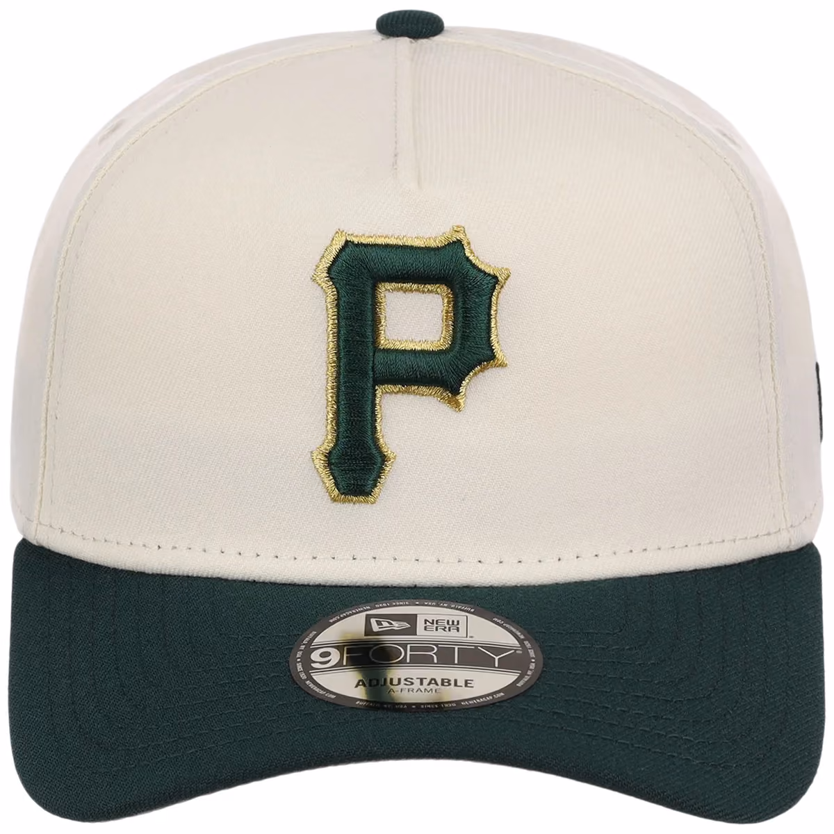 Pittsburgh Pirates MLB Chrome x Dark Green FASHION CORE New Era 9FORTY A-Frame detail view