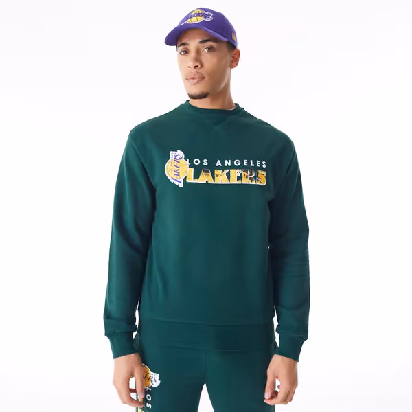 Los Angeles Lakers New Era NBA Crewneck Sweatshirt Green view 2