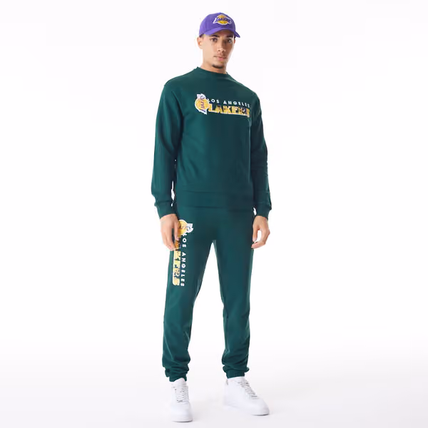 Los Angeles Lakers New Era NBA Crewneck Sweatshirt Green view 5