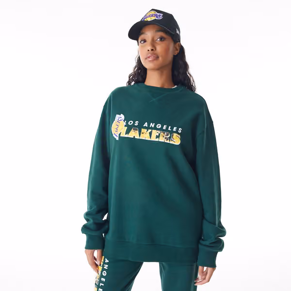 Los Angeles Lakers New Era NBA Crewneck Sweatshirt Green view 3
