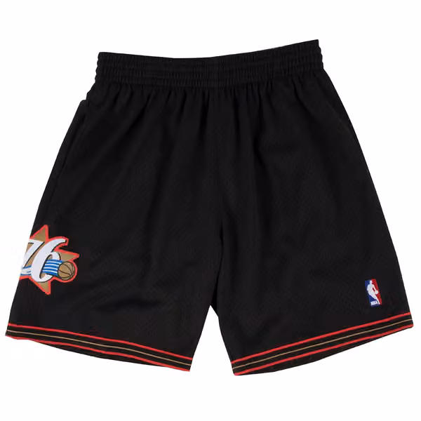 Philadelphia 76ers 2000-01 Mitchell & Ness Swingman NBA Shorts Black view 1