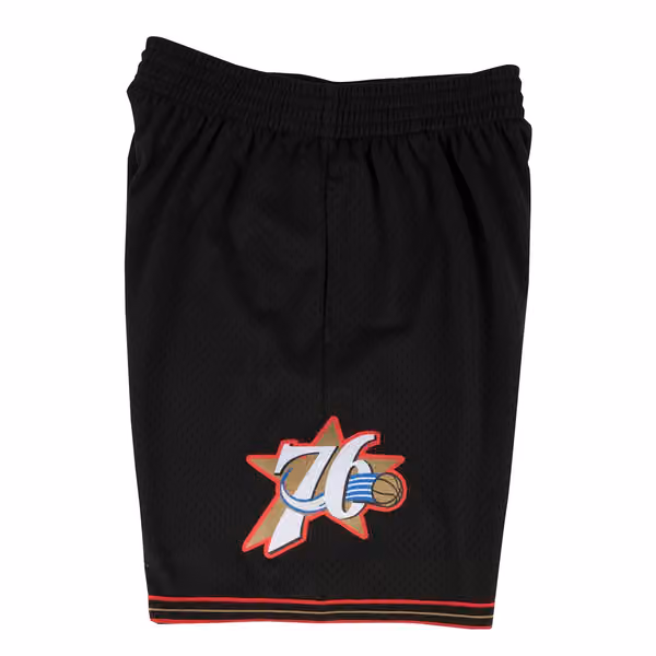 Philadelphia 76ers 2000-01 Mitchell & Ness Swingman NBA Shorts Black view 2