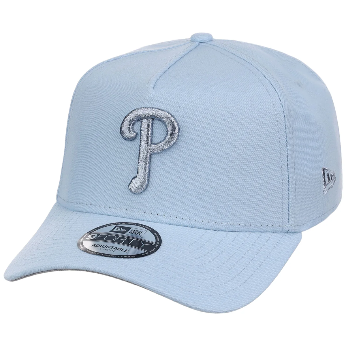 Philadelphia Phillies MLB Glacial Blue New Era 9FORTY A-Frame detail view