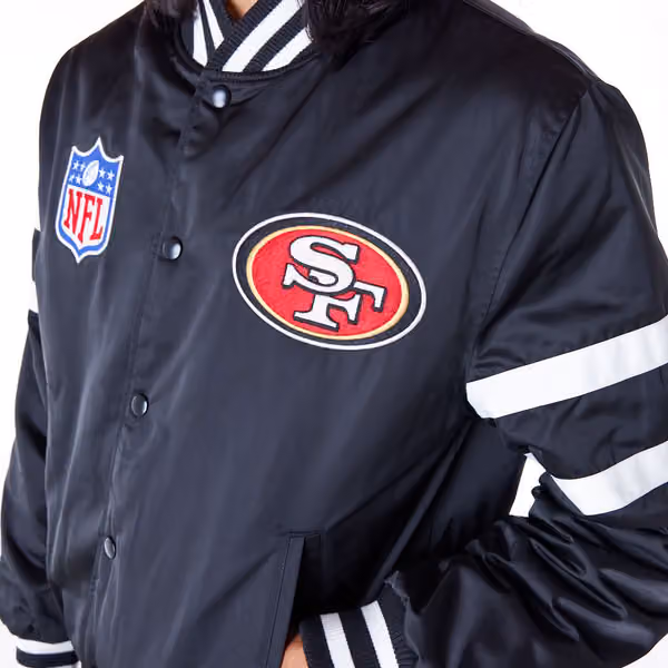 San Francisco 49ers Sport Classics Satin NFL Jacket Black view 5