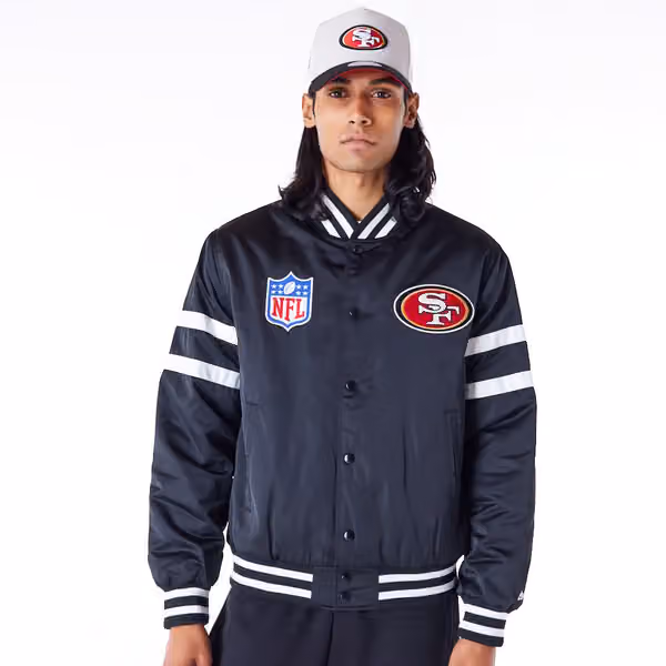San Francisco 49ers Sport Classics Satin NFL Jacket Black view 1