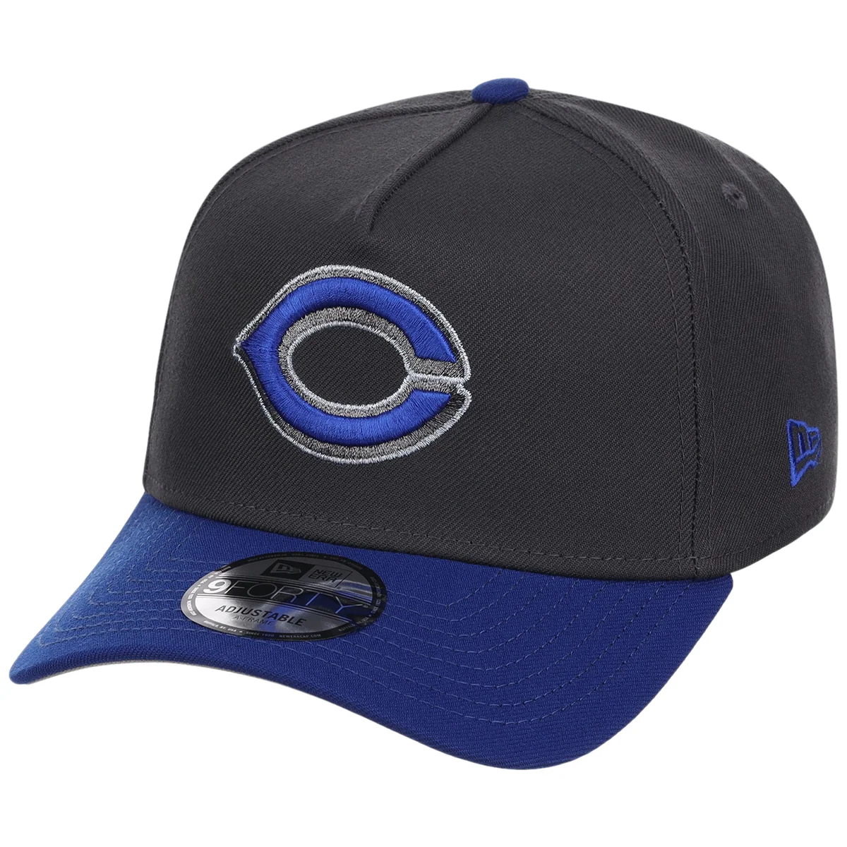 Cincinnati Reds MLB Graphite x Royal FASHION CORE New Era 9FORTY A-Frame detail view