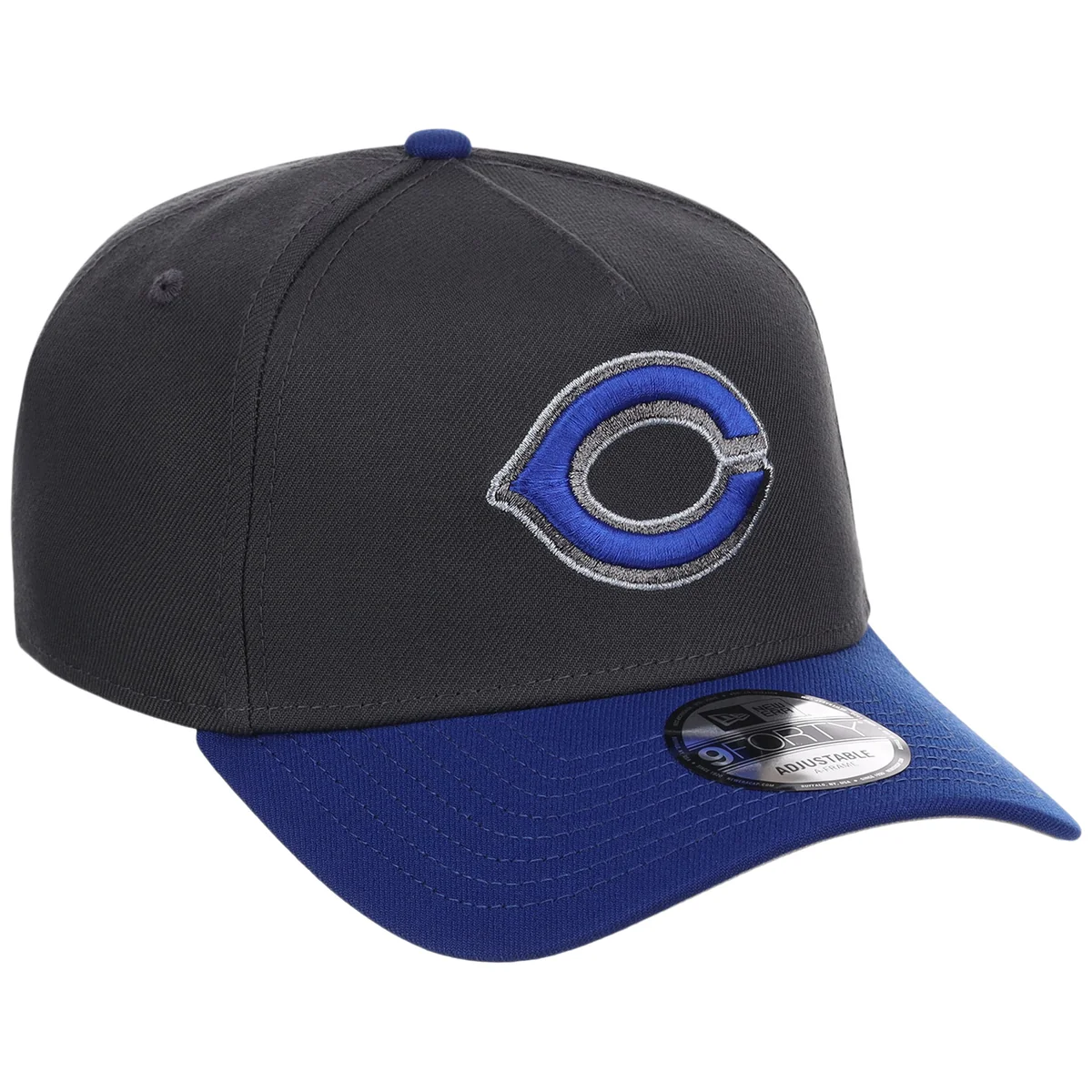 Cincinnati Reds MLB Graphite x Royal FASHION CORE New Era 9FORTY A-Frame front view