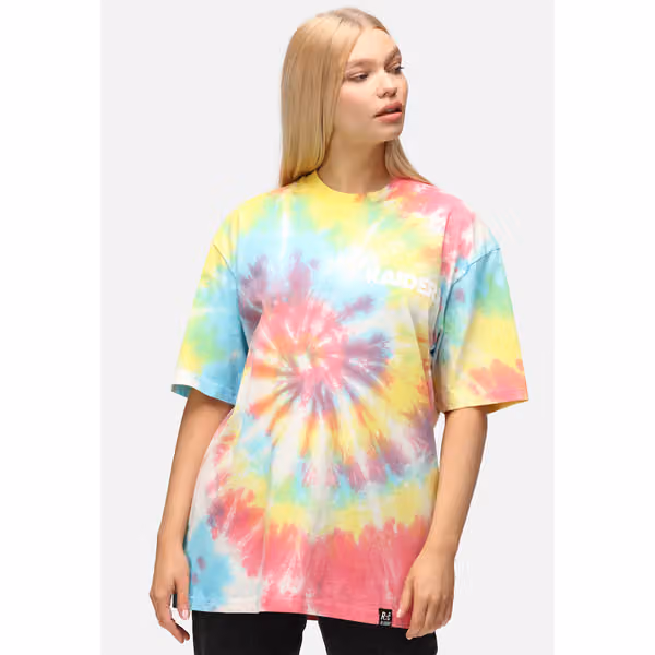Las Vegas Raiders Rainbow Tie-Dye Recovered Relaxed NFL T-Shirt view 2