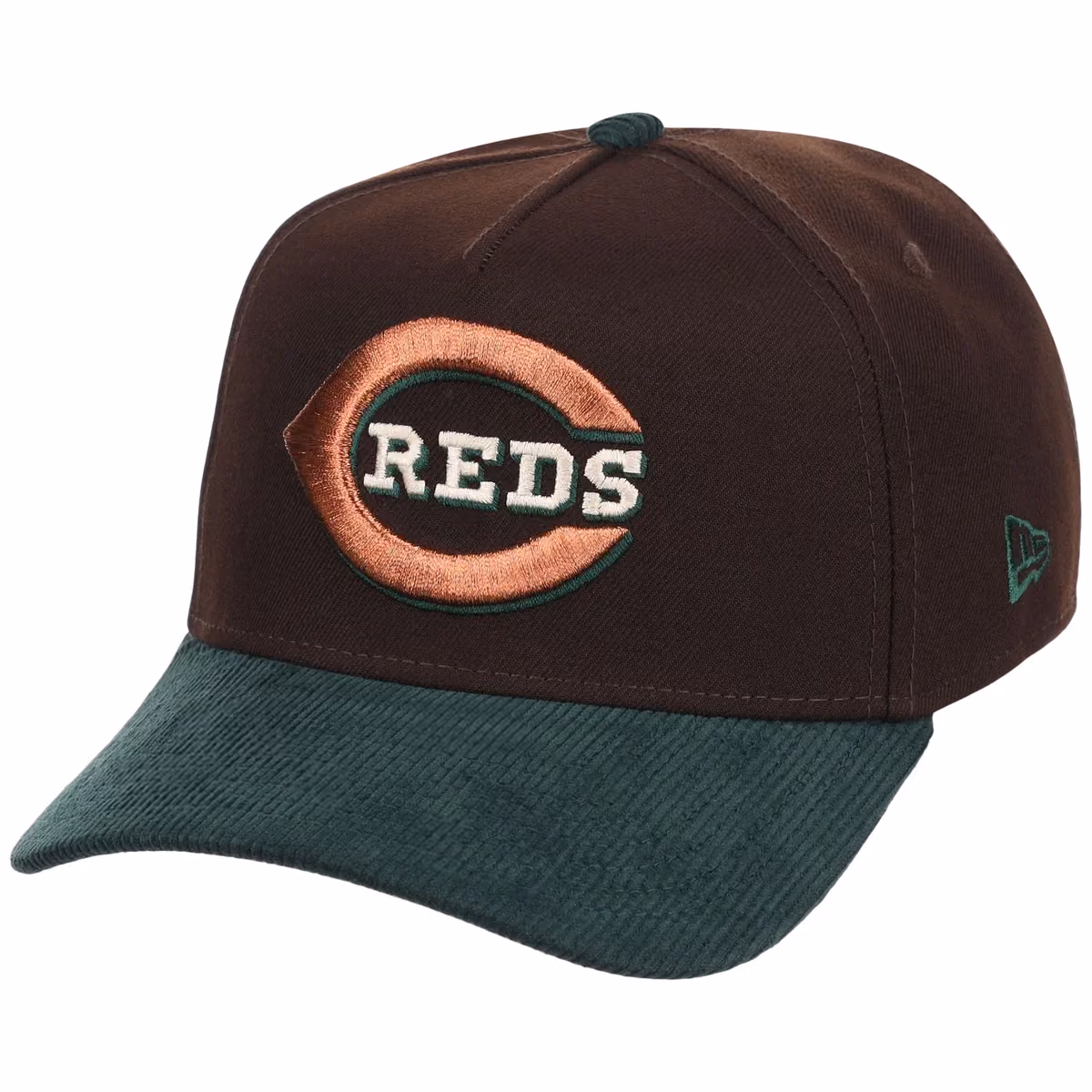 Cincinnati Reds MLB Forest Ember New Era 9FORTY A-Frame detail view