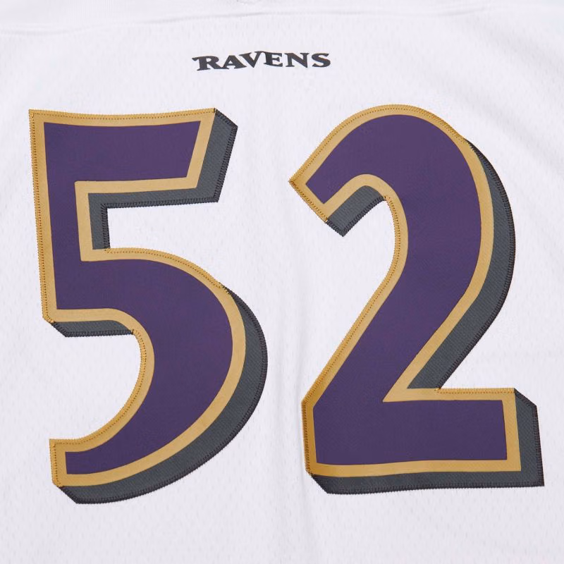 Ray Lewis #52 Baltimore Ravens 2000 Legacy Throwback NFL Jersey White view 7