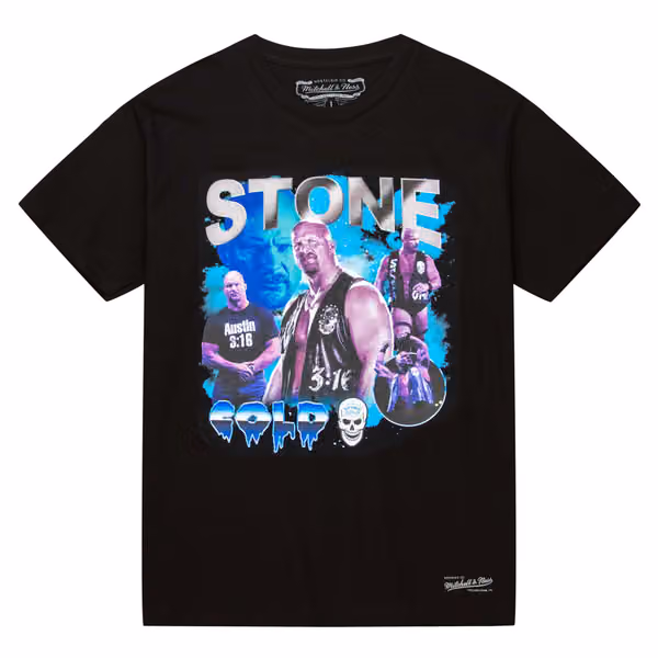 Stone Cold Steve Austin Icy Mitchell & Ness WWE Legend T-Shirt Black view 1