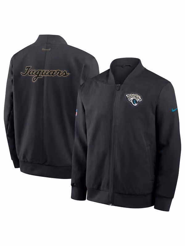 Detroit Lions 2026 NFL Rivalries Sideline Bomber Jacket Black view 1