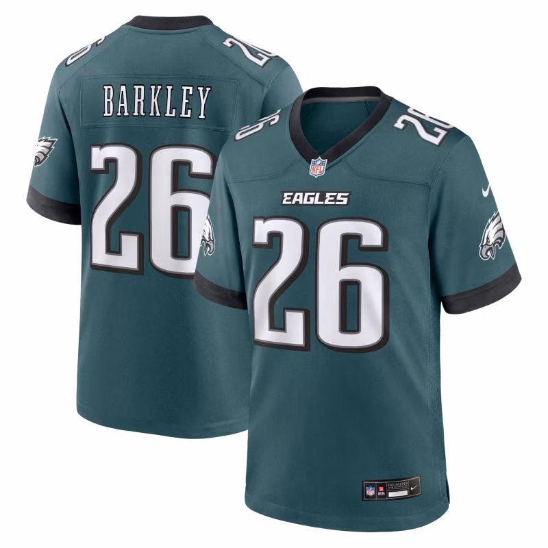 Saquon Barkley #26 Philadelphia Eagles 2026 Game NFL Jersey Green view 1