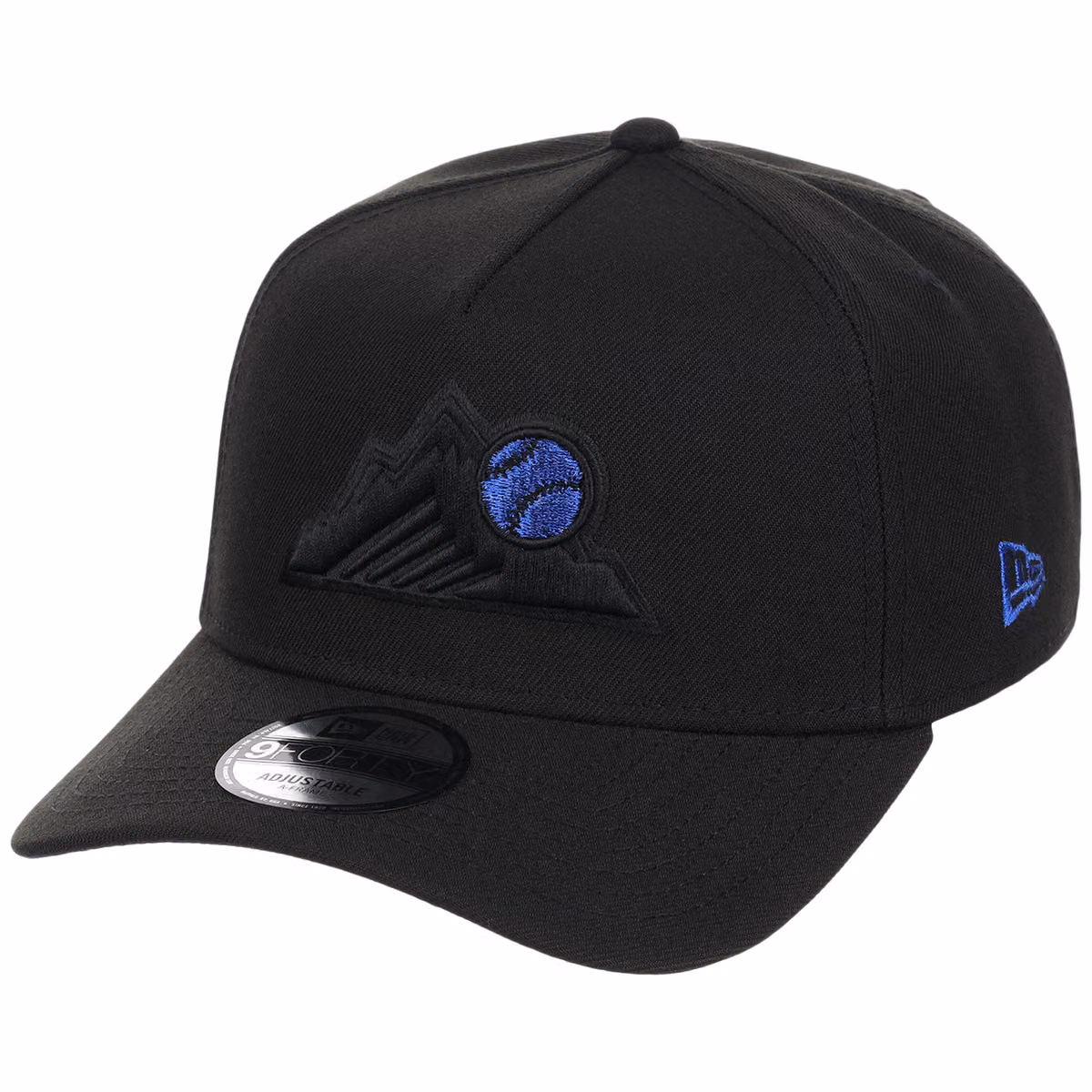Colorado Rockies MLB Black x Royal FASHION CORE New Era 9FORTY A-Frame detail view
