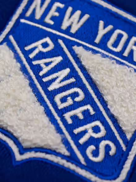 New York Rangers Letterman Hooded NHL Jacket Blue view 3