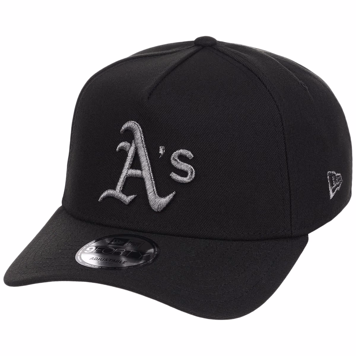 Oakland Athletics MLB Liquid Titanium New Era 9FORTY A-Frame detail view