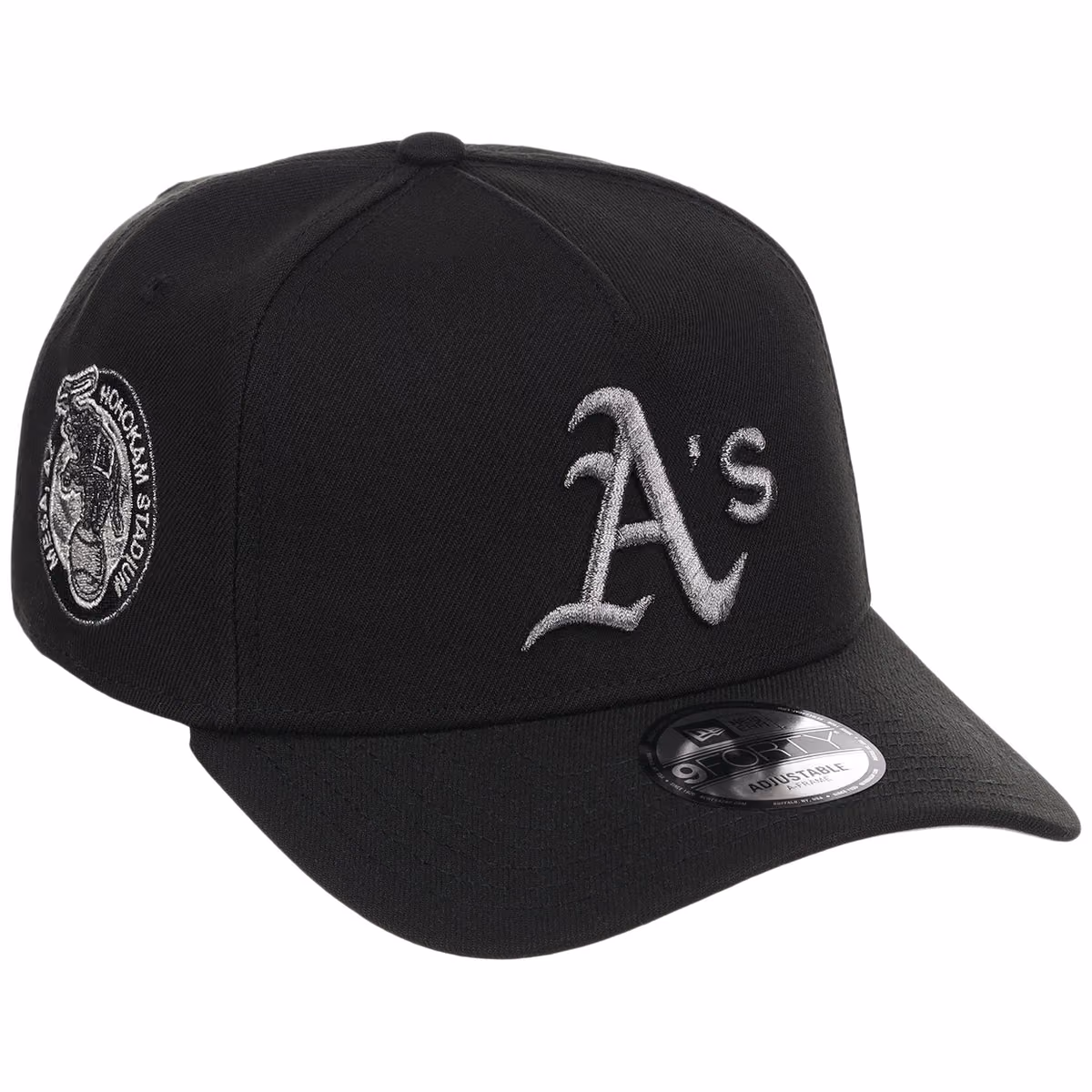 Oakland Athletics MLB Liquid Titanium New Era 9FORTY A-Frame front view