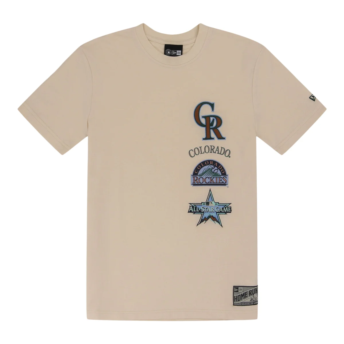 Colorado Rockies Spring Color Collection New Era Stacked Tee front view