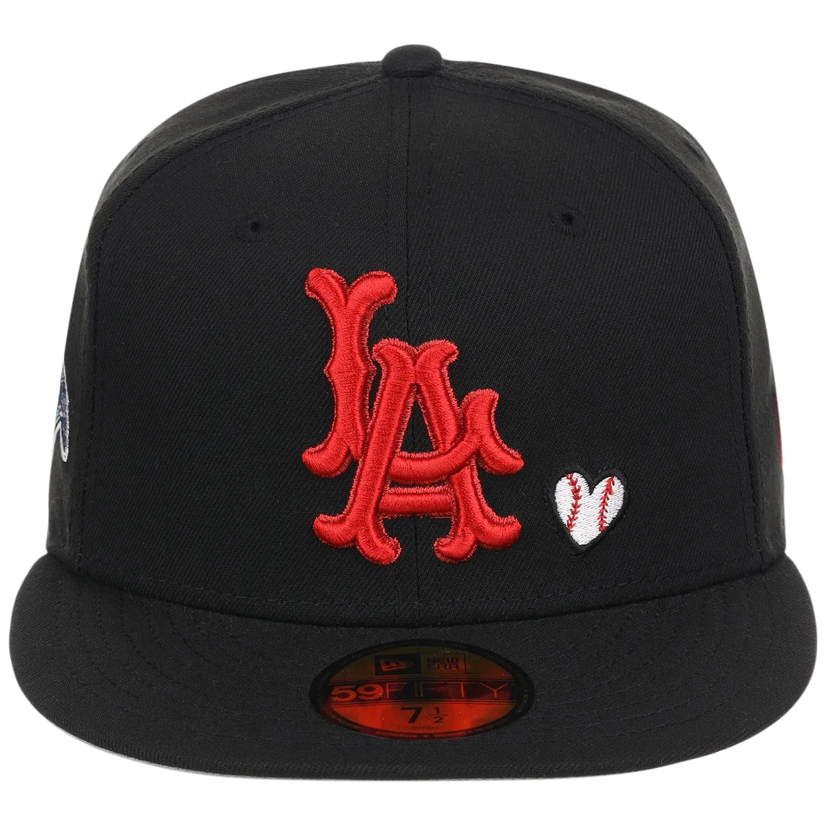Los Angeles Angels Crown the City New Era 59FIFTY Hearts (Black/Black/Gray) detail view