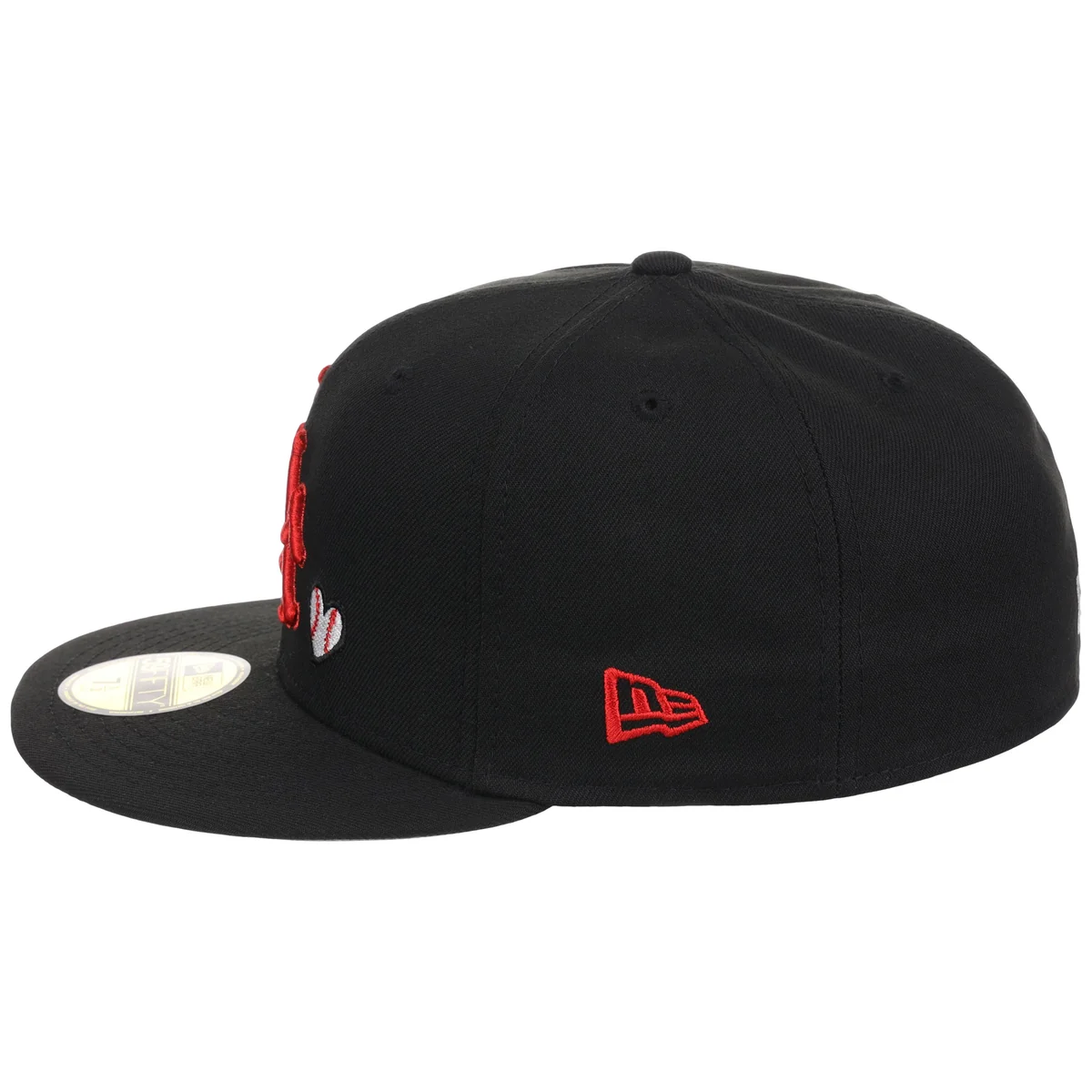 Los Angeles Angels Crown the City New Era 59FIFTY Hearts (Black/Black/Gray) detail view