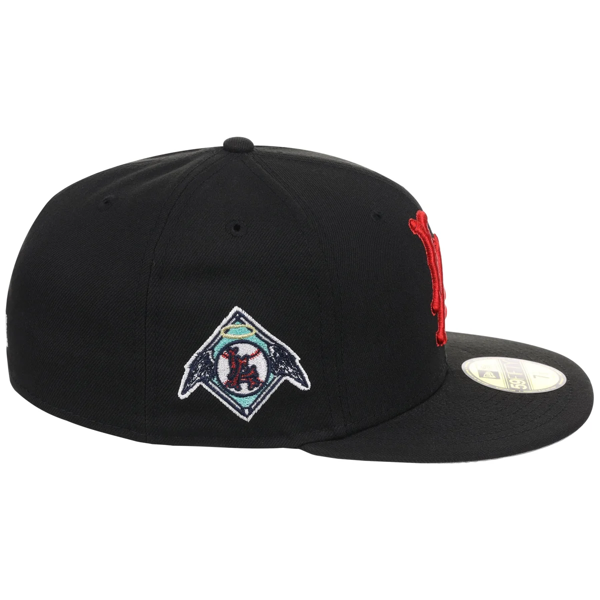 Los Angeles Angels Crown the City New Era 59FIFTY Hearts (Black/Black/Gray) detail view