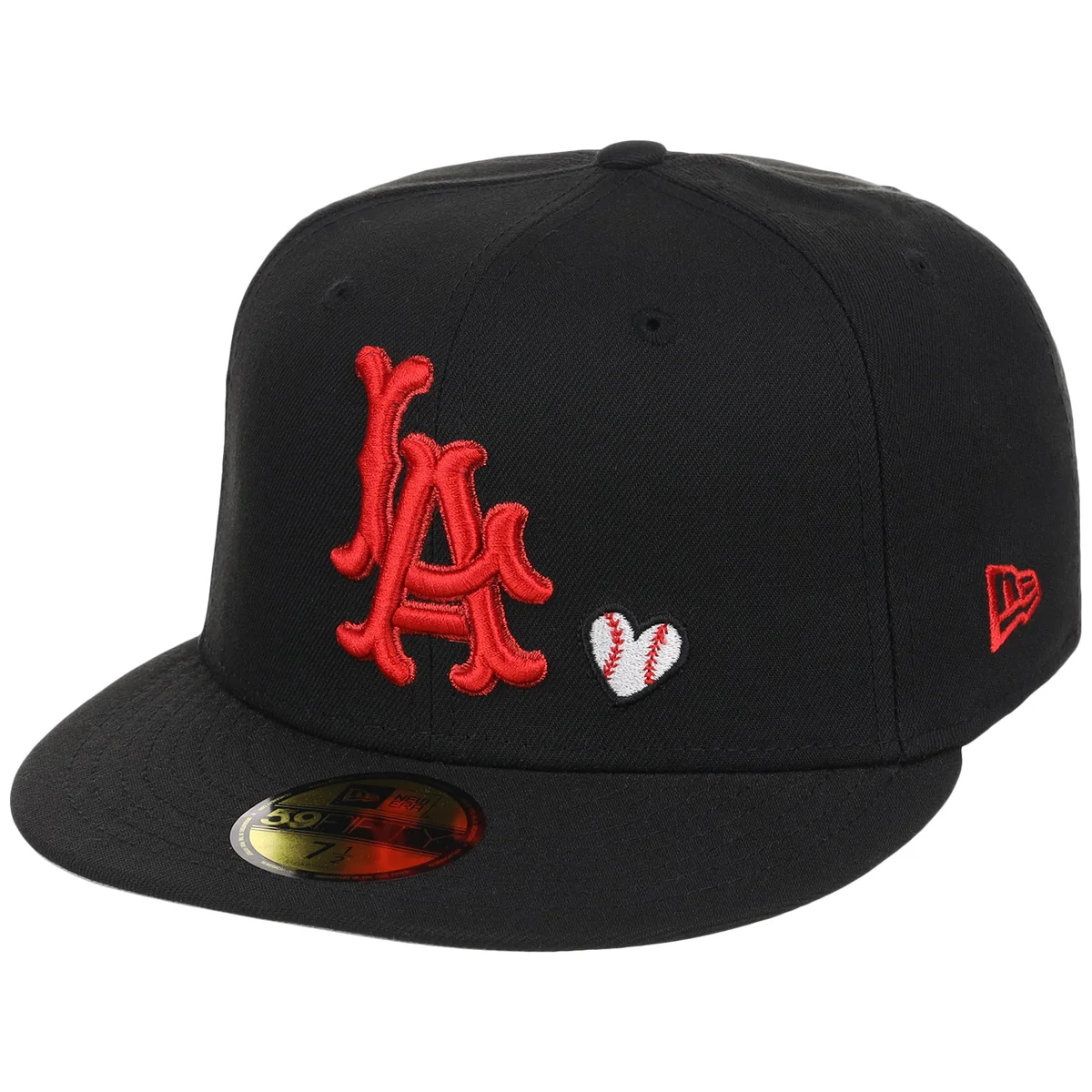 Los Angeles Angels Crown the City New Era 59FIFTY Hearts (Black/Black/Gray) detail view