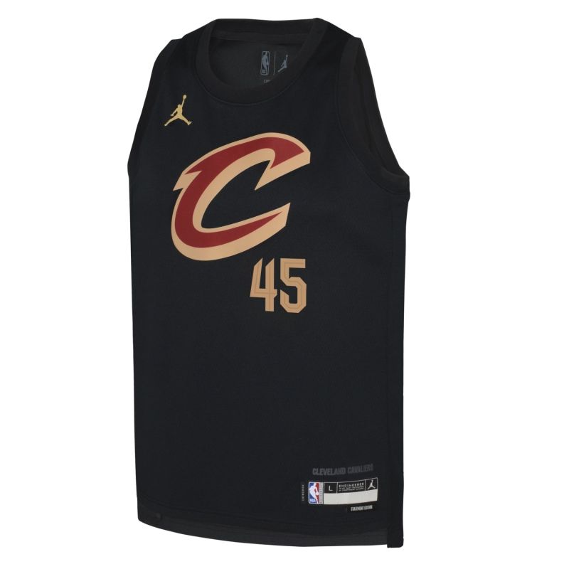 Donovan Mitchell #45 Cleveland Cavaliers Statement Swingman NBA Jersey Black (YOUTH) view 2