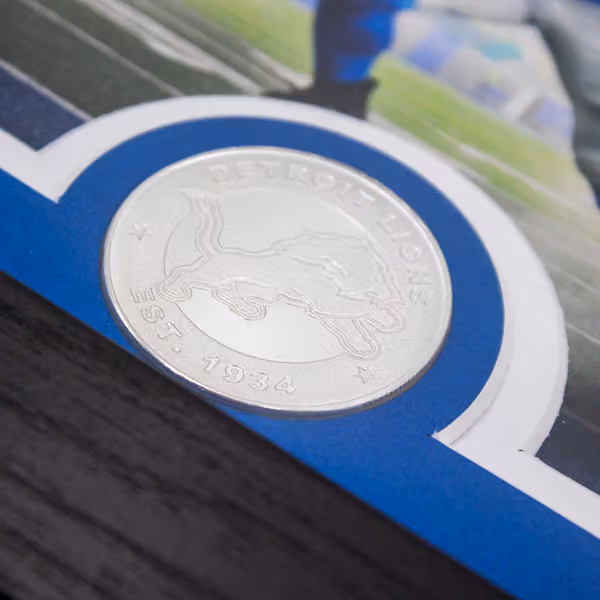 Amon-Ra St. Brown Detroit Lions Silver Coin Framed NFL Photo view 3