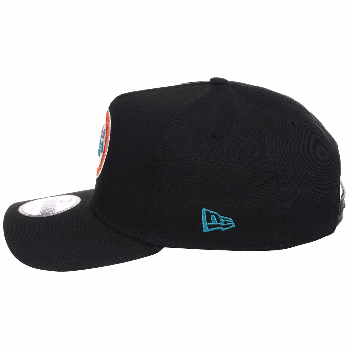 Miami Dolphins NFL Black Dome New Era 9FORTY A-Frame detail view