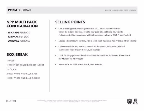 2021 Panini Prizm Football Cello Multi-Pack Box NFL view 5