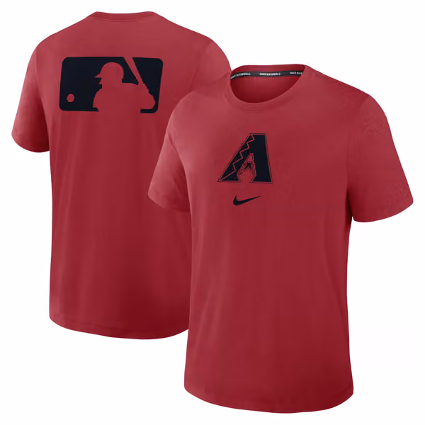 Arizona Diamondbacks Early Work 2025 MLB Authentic Nike Tri-Blend T-Shirt Red view 1