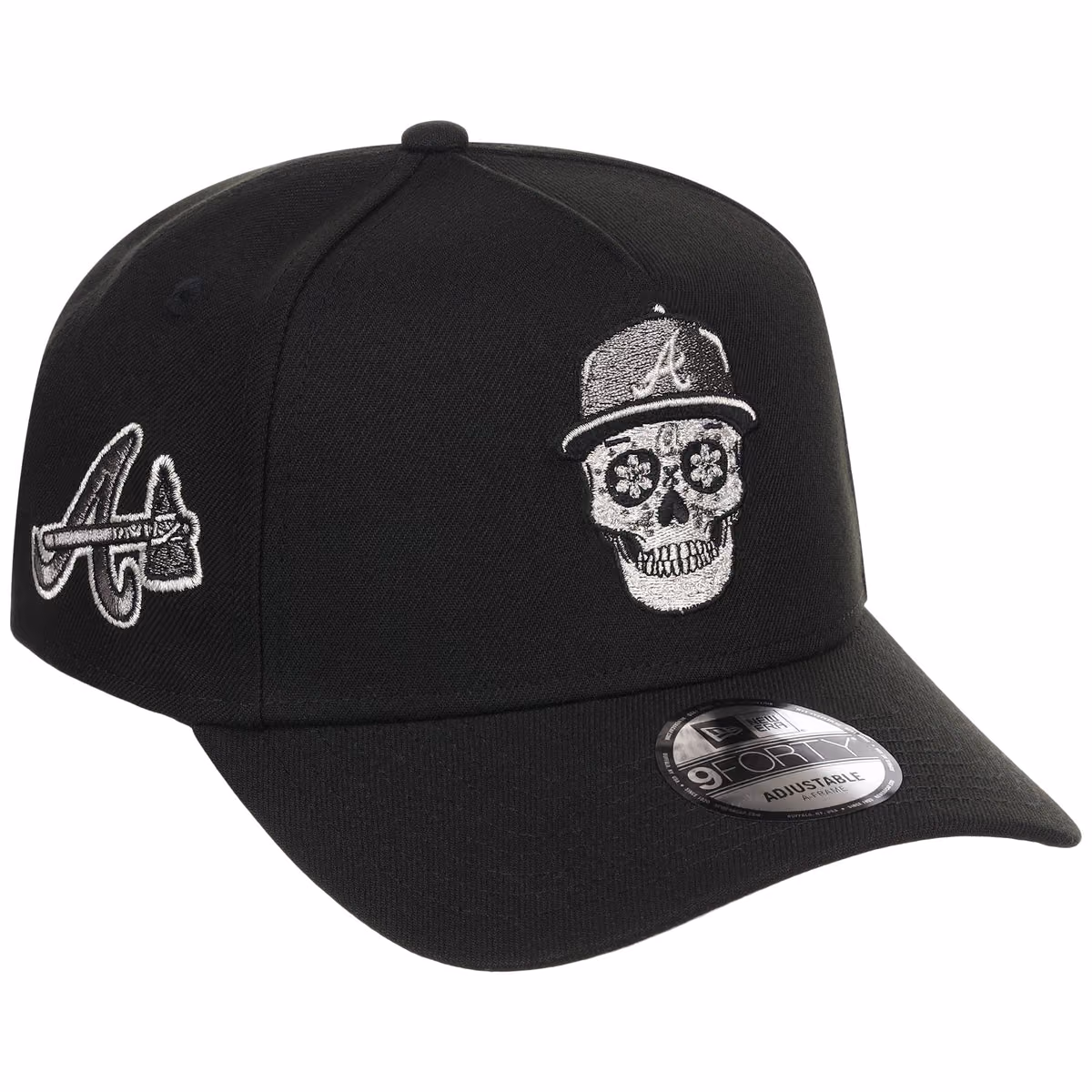 Atlanta Braves Skull Atlanta Crown the City New Era 9FORTY front view