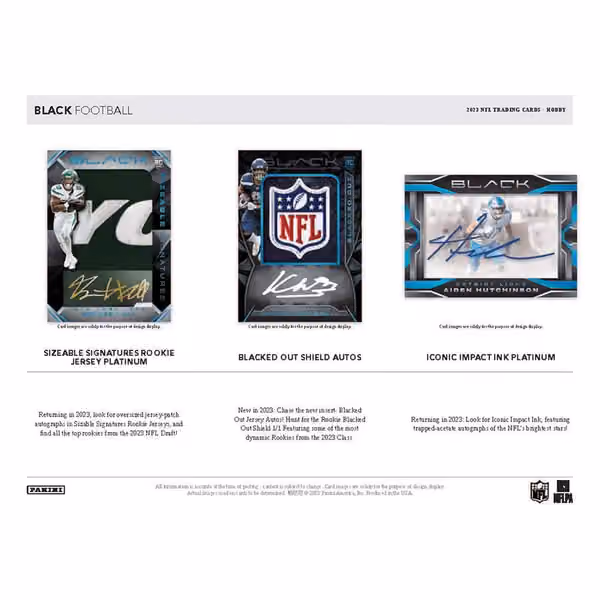 2023 Panini Black Football NFL Hobby Box view 4