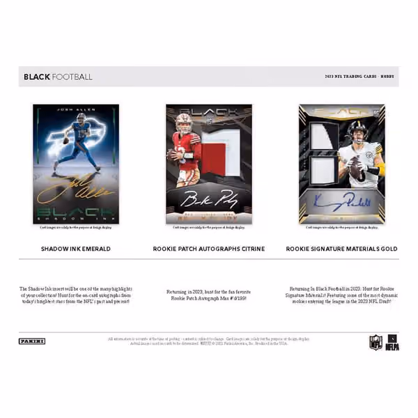 2023 Panini Black Football NFL Hobby Box view 3