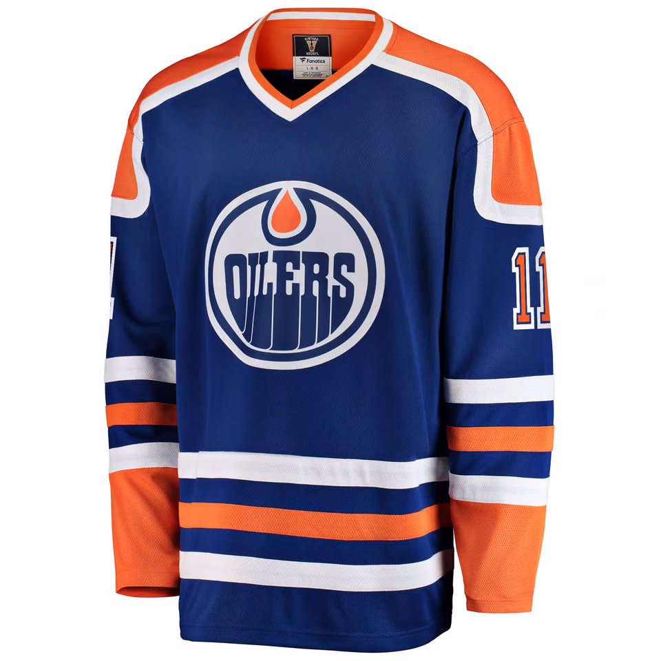 Mark Messier #11 Edmonton Oilers Vintage Heritage Breakaway NHL Jersey view 2