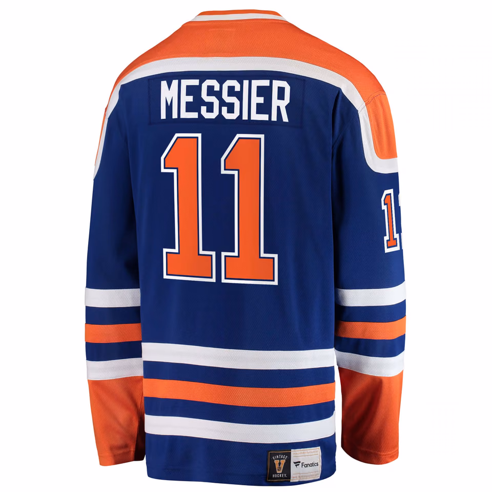 Mark Messier #11 Edmonton Oilers Vintage Heritage Breakaway NHL Jersey view 3