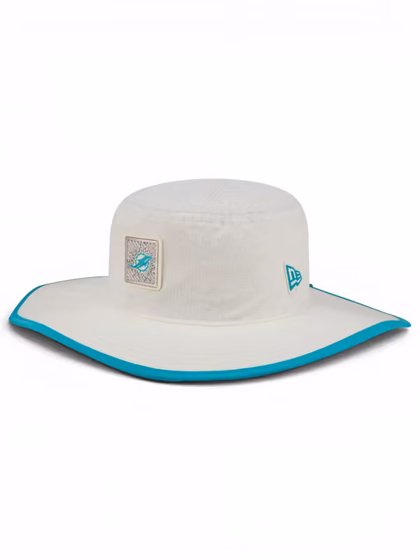 Miami Dolphins 2026 NFL Training Camp Panama Flex Bucket Hat Cream/Aqua product photo