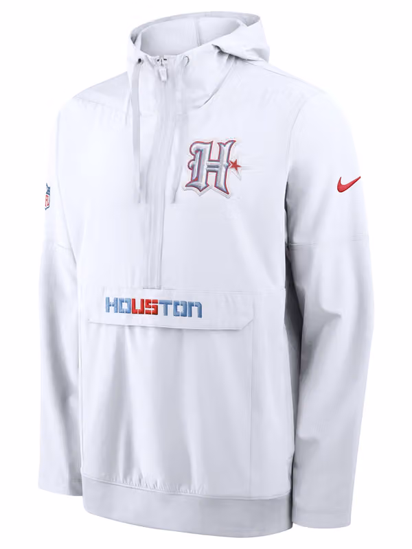 Houston Texans 2026 NFL Rivalries Sideline Half-Zip Anorak Jacket White view 2