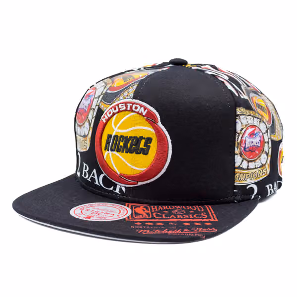 Houston Rockets Shirt Remix Mitchell & Ness Snapback NBA Cap Black product photo