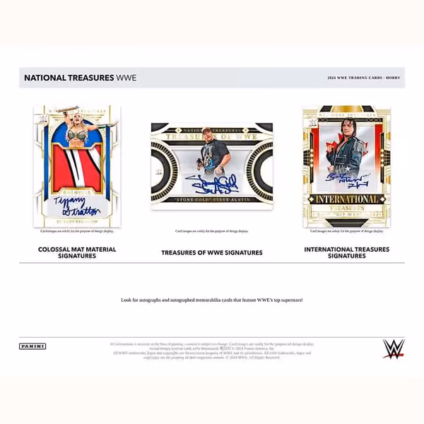 2024 Panini National Treasures WWE Wrestling Hobby Box view 2