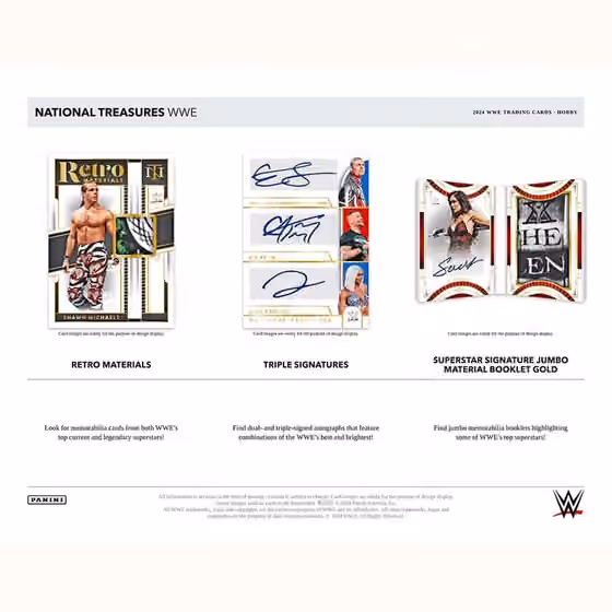 2024 Panini National Treasures WWE Wrestling Hobby Box view 3