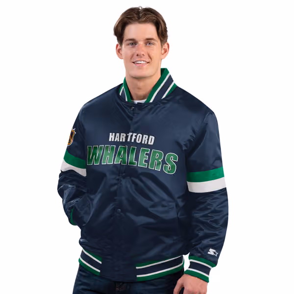 Hartford Whalers Starter Vintage Diveplay NHL Varsity Jacket view 2