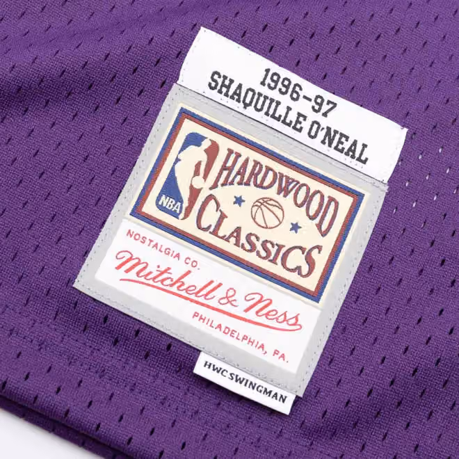 Shaq O'Neal #34 Los Angeles Lakers 1996-97 Swingman NBA Jersey Purple view 3