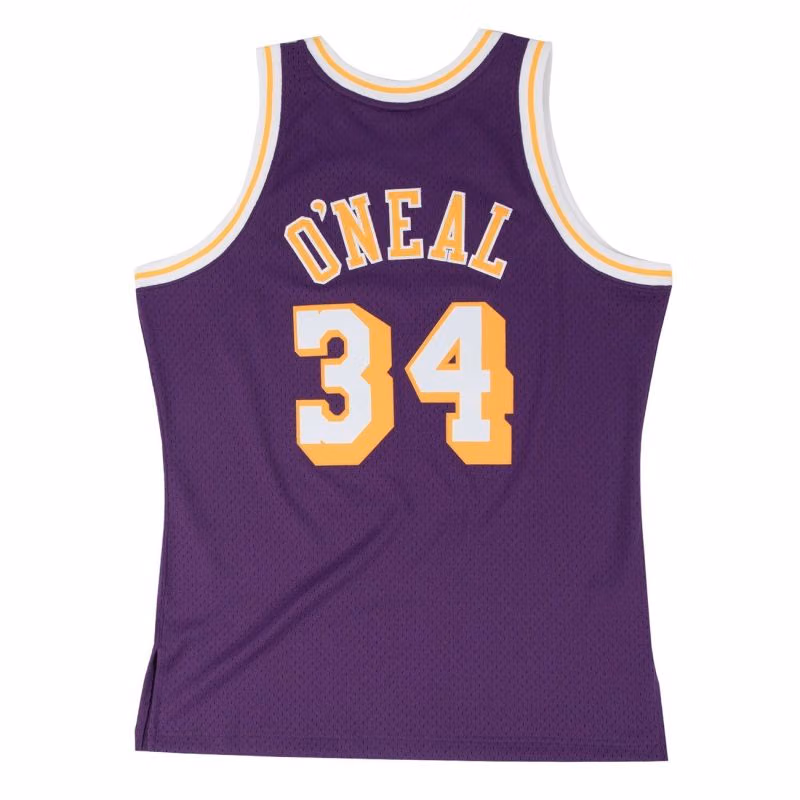 Shaq O'Neal #34 Los Angeles Lakers 1996-97 Swingman NBA Jersey Purple view 2